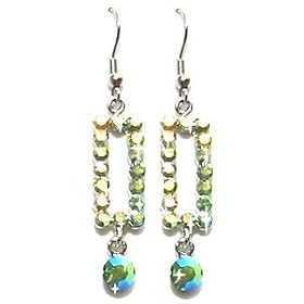 S-Squared Austrian Crystal Earrings - Green