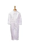 White Round Split Tail Tuxedo with Matte Satin Cummerbund & Bowtie