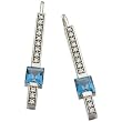 14K White Gold London Blue Topaz and Diamond Earrings