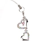 Hand Crafted Cellular Phone Charm - Heart w/1 Heart - Multi-color