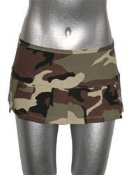 Camoflage Army Micro 8 Inch Pleated Mini Skirt
