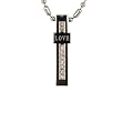 Stainless Steel Small "Love" Cubic Zirconia Bar Pendant Necklace