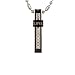 Stainless Steel Small "Love" Cubic Zirconia Bar Pendant Necklace