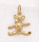 14kt Yellow Gold Teddy Bear Charm. 3-Dimensional