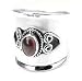 Sterling Silver Garnet Lady Knight Armor Ring (Size 5,6,7,8,9)