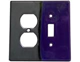 IMAGE OF Purple Pewter Ceramic Switch Plate / 1 Toggle - 1 Duplex