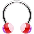 Pink Red Jawbreaker Horseshoe Circular Barbell