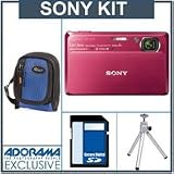 Cheap Sony Cyber-shot DSC-TX7 Digital Camera Kit, - Red - with 4GB SD Memory Card, Camera Case, Table Top Tripod