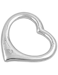 Sterling Silver Love Floating Heart Pendant Wholesale Charm Pure 925 New 20mm with 2mm Figaro Chain