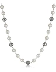 Honora "Times Square" White Freshwater Cultured Pearl Toggle Necklace, 18"