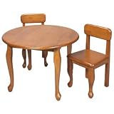 Product details for Gift Mark Queen Anne Round Table & Chair Set - Natural