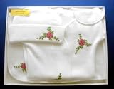 Beautiful White Gown with Flowers Gift Set (Five sizes!), Newborn 8-12 Pounds