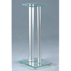 Paar Lautsprecher St�nder Lautsprecher Halter Silber Glas-Metall Design