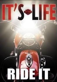 Harley Davidson "It's Life, Ride it" Design Garden Flag Banner