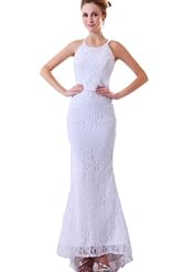 Feathers Lace Mermaid Halter Evening Dress  with a Brush/Sweep Train 