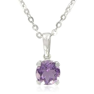 Sterling Silver Round-Shaped Pink Amethyst Pendant