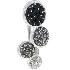 TOP MOUNT Black ODYSSEY Cubic Zirconia Belly Ring by 