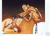 TUNNEY HUNSAKER AUTOGRAPHED BOXING PHOTO VS CASSIUS CLAY ALI (BOXING)
