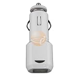 White USB Car Charger Adapter w/ LED Light for Apple iPad 16GB / 32GB / 64GB
