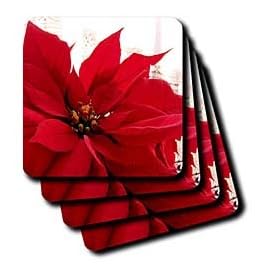 Poinsettia - Set Of 8 Coasters - Soft by 3dRose LLC