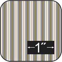 French Toile Stripe Grey Cotton Fabric -for Dollhouse Miniatures