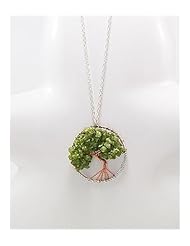 Tree Peridot Necklace In Copper