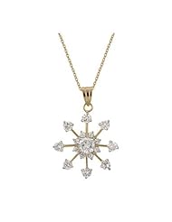 Golden Snowflake Drop Pendant Necklace