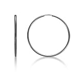 14k White Gold Hollow Hoop Earring (48 mm)