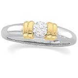 18K Gold and Platinum Diamond Engagement Ring - 0.25 Ct.