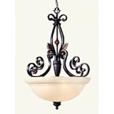 IMAGE OF Liz Jordan Lighting 4428-56 Copper Bronze with Aged Gold Leaves Tuscan Retreat Mid Sized Chandelier