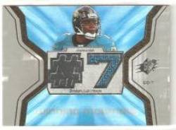 2007 SPx Winning Materials Jersey Number #WMBL2 Byron Leftwich - Jacksonville Jaguars (Piece of Authentic Game-Worn Jersey) (Football Cards)