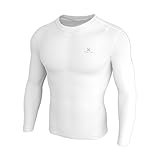 【HOT XTERRA】冬用HEAT GEAR 防寒・発熱アンダーウェア ラウンドネック コンプレッションウェア R24 (M, ホワイト)