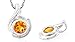 Round Cut Genuine Citrine Pendant Sterling Silver