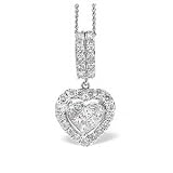 18ct White Gold Diamond Heart Pendant 096ct