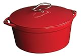 Lodge Enamel on Cast Iron 7 Quart Dutch Oven, Patriot Red
