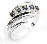 Sterling Silver Natural Blue Sapphire Ring (Size 9)