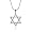 Eve's Addiction Sparkling Sterling Silver Star of David CZ Necklace, 18 inches