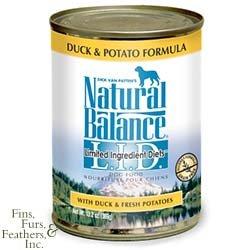 Natural Balance Canned Dog Food, Grain Free Limited Ingredient Diet Duck and Potato Formula, 12 x 13 Ounce Pack