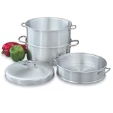 Vollrath 68125 - 3 Tier Vegetable Steamer, Aluminum, 5 qt, 3/32 in Holes
