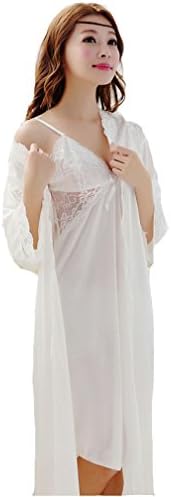 woman's pajamas lace sleepwear female summer bathrobe robe nightgown twinset robe