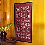 NOVICA Cotton wall hanging, 'Northern Town'