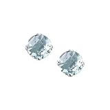 14K White Gold Prong Set 5 MM Aquamarine Earring Studs