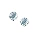 14K White Gold Prong Set 3 MM Aquamarine Earring Studs