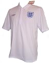 UMBRO ENGLAND MENS POLO WHITE OFFICIAL 3 LIONS T SHIRT SIZES S M L XL XXL NEW