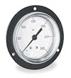 Industrial Grade 4UA35 Panel Mount Gauge, Flange, 2 1/2In, 300 Psi