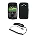 Premium Black Soft Silicone Gel Skin Cover Case + Rapid Car Charger for BlackBerry Bold 9700