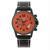 Field Chrono, 42mm, Orange Dial, Black Leather Strap