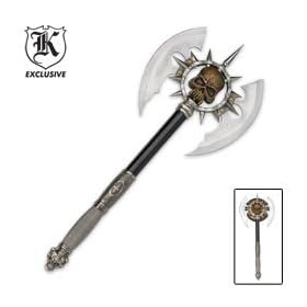 Click here to buy Death's Head Skull Fantasy Battle Axe w  Plaque Sharp.