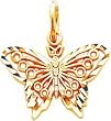14K Gold Butterfly Charm