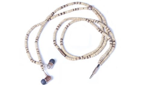 handcandy HF002PK THE PUKA DuneTunes Stereo Headphone Necklace, Natural Tan/Dark Brown